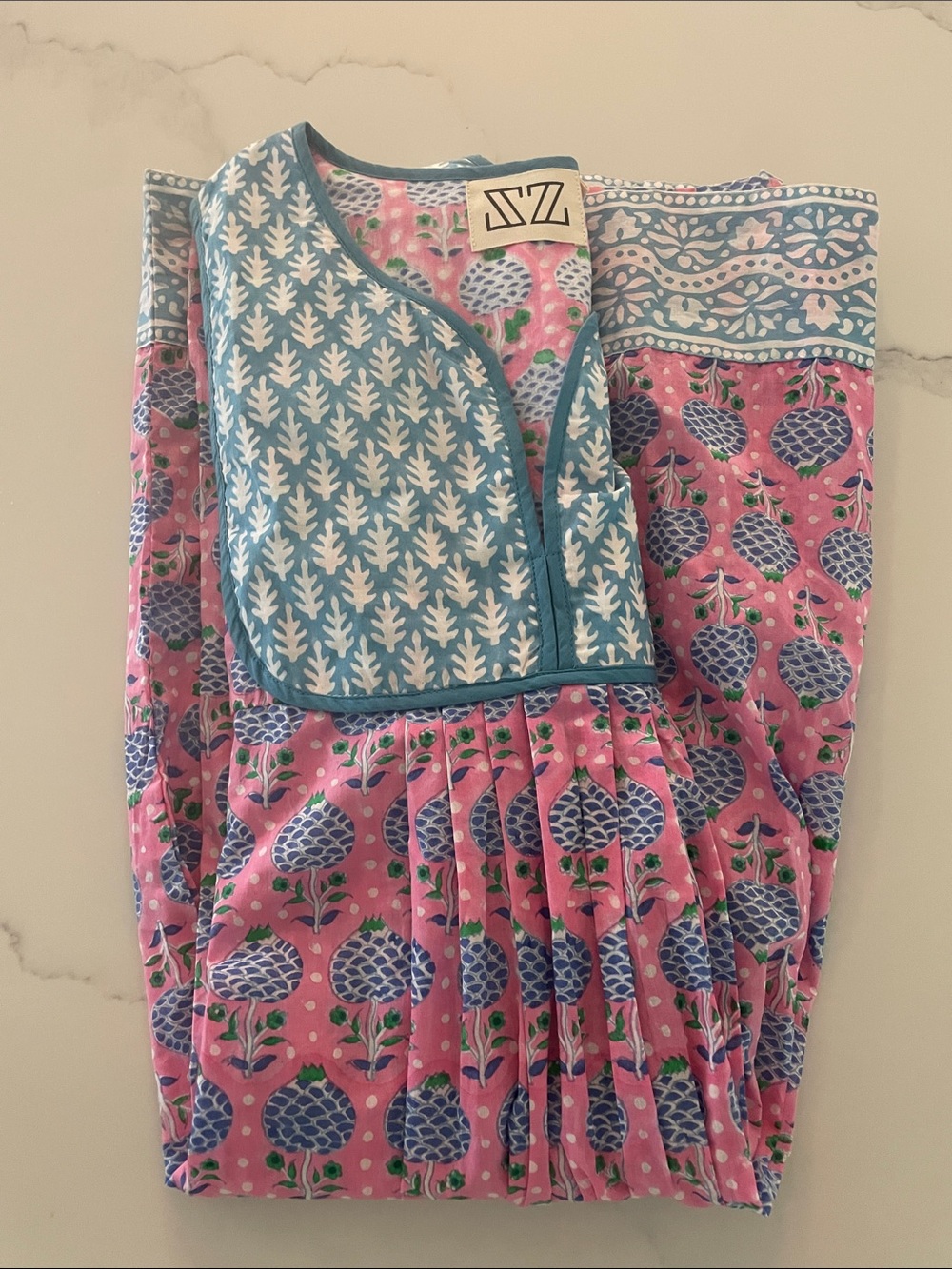 Sizzlin' Zinnia Pink & Blue Floral Dress